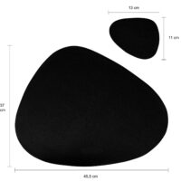 Afmetingen druppelvormige placemat