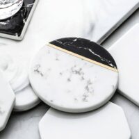 Rond marmeren onderzetters