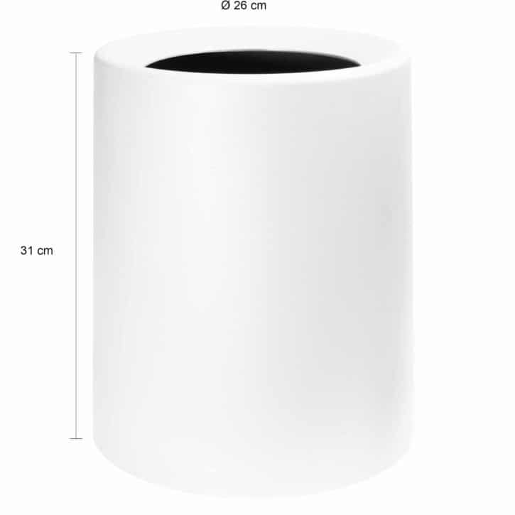 afmetingen witte afvalbak van 12 L