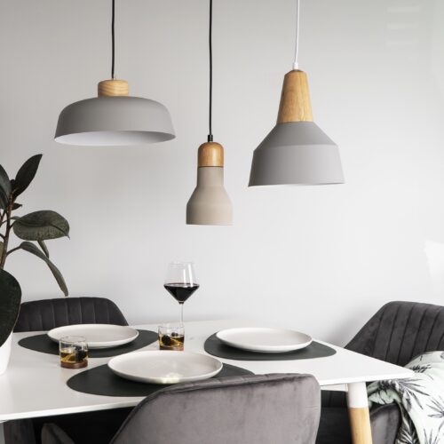 Scandinavische hanglampen met grijze kappen