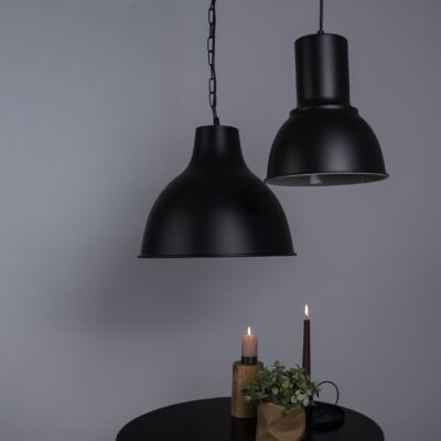 Zwart ronde retro hanglampen