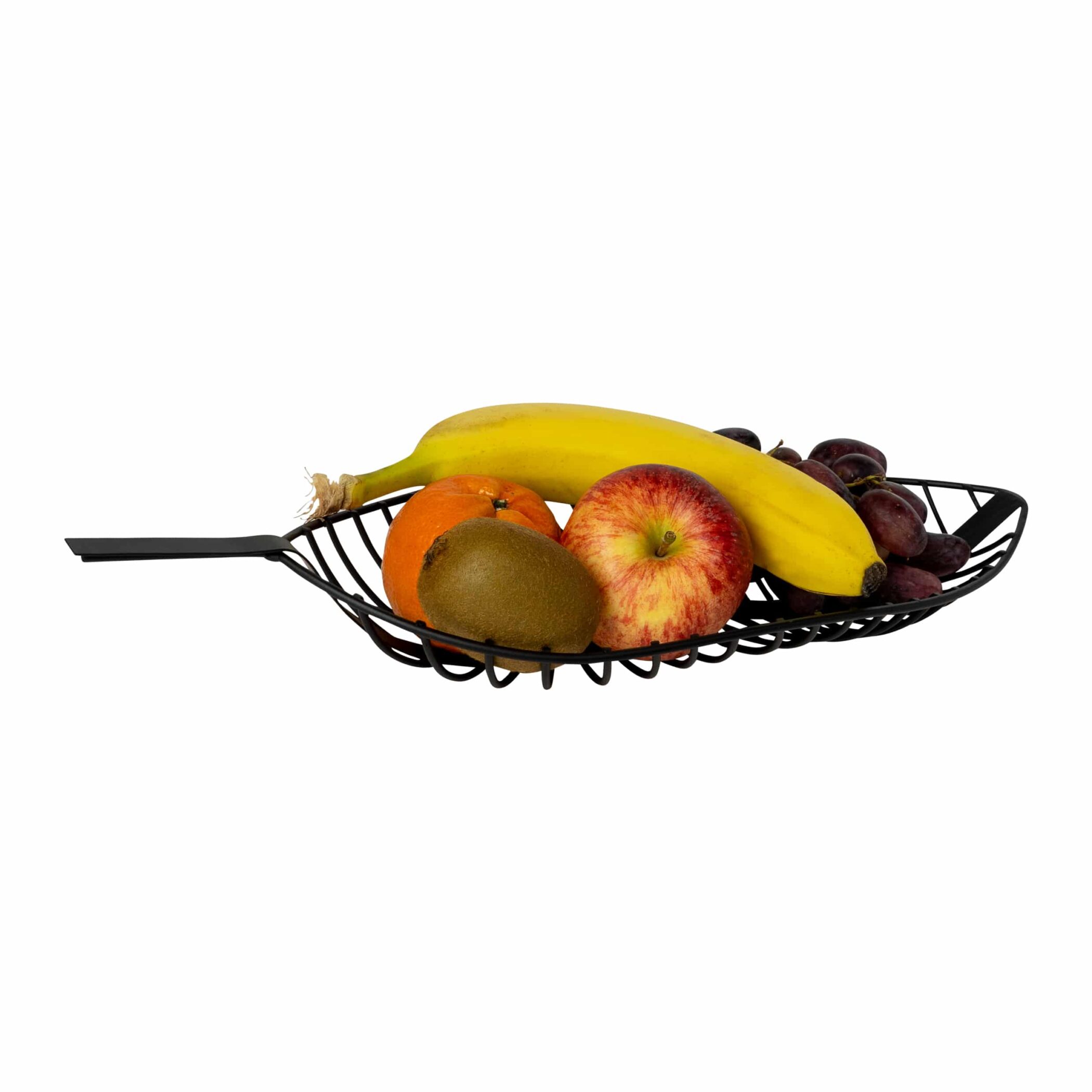Stalen fruitschaal in bladvorm