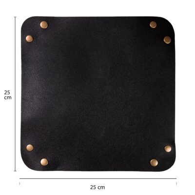 Afmetingen leren bakje voor sleutels of geld