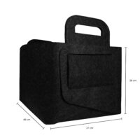 Afmetingen zwart organizer bakje