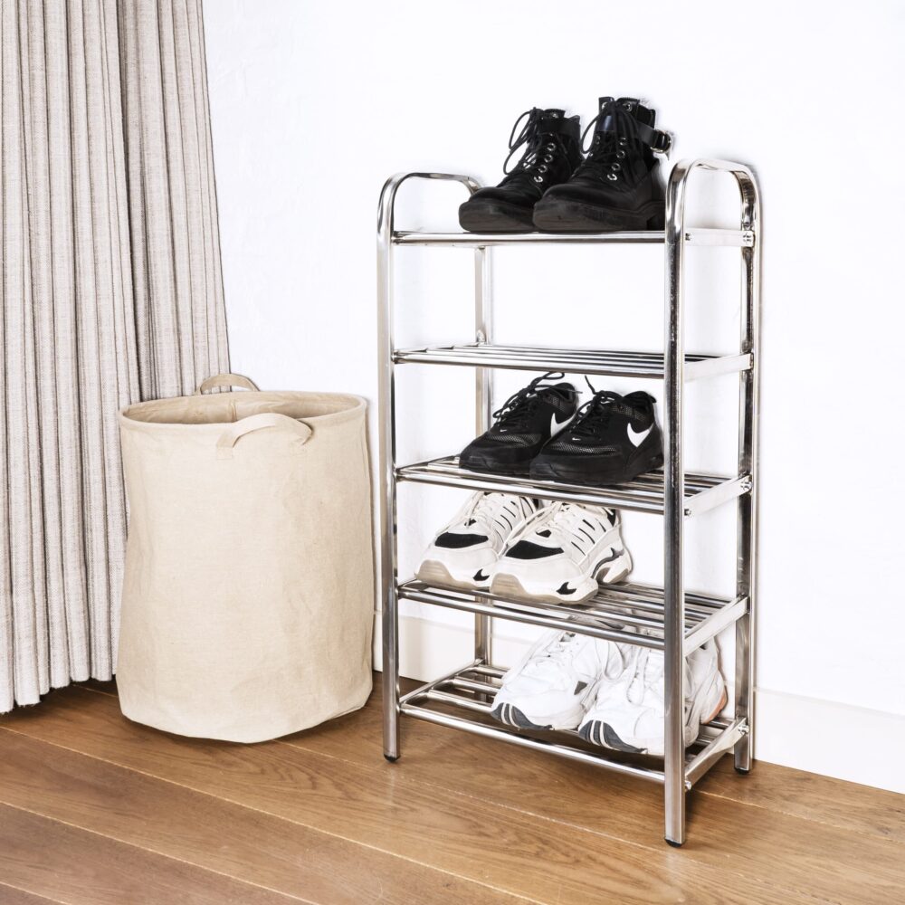 Metalen schoenenrekje voor hal ontwerp