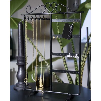 sieradenrekje voor 16 paar oorbellen en 6 armbanden