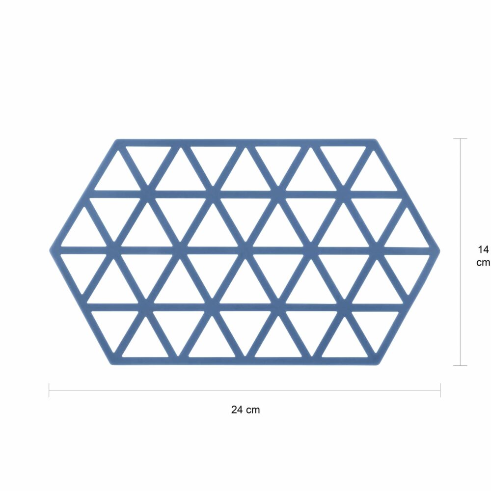 Grote blauwe onderzetter in hexagon vorm