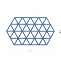 Grote blauwe onderzetter in hexagon vorm