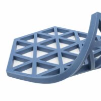 Flexibele onderzetter in het blauw van siliconen
