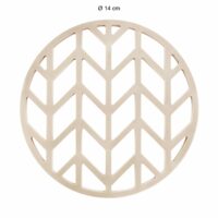 Beige onderzetter voor pannen met een ronde vorm