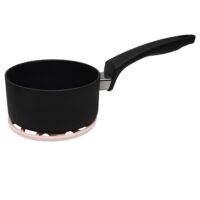 Roze onderzetter met een pan