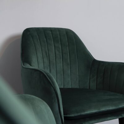Groen fluwelen stoel