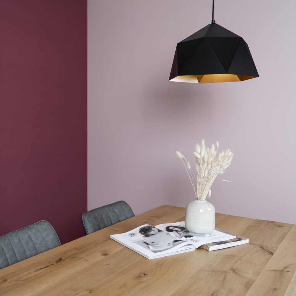 Modern zwarte verlichting boven de eettafel