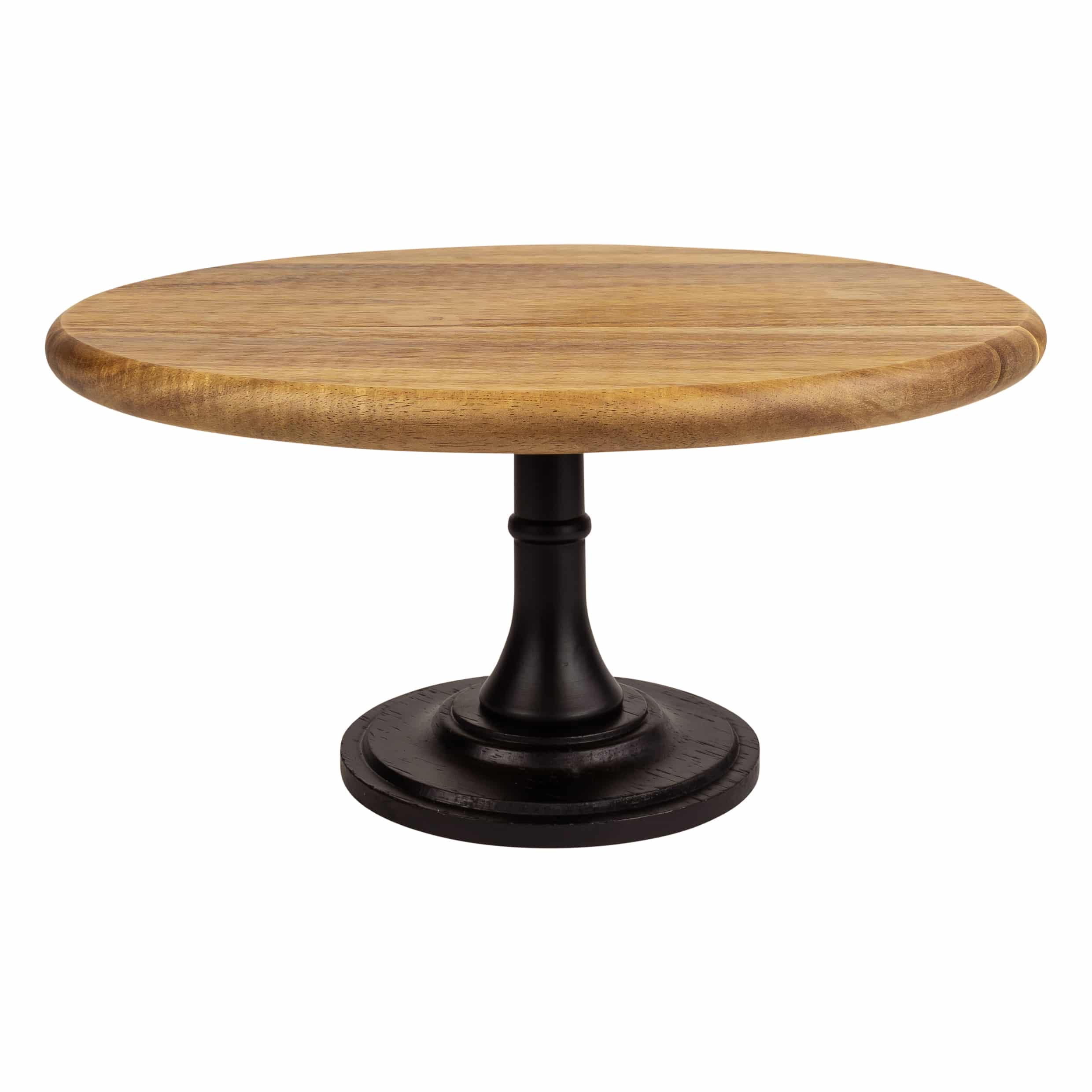 Krumble Taartplateau - Hout - Diameter 30 cm - Zwart en bruin
