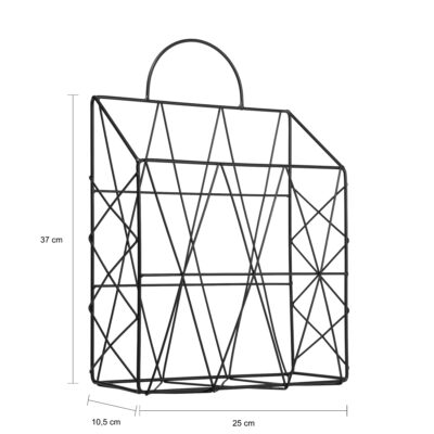 Afmetingen metalen rek voor het opbergen van tijdschriften