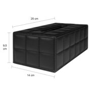 Afmetingen opbergdoos zwart voor snuitdoekjes