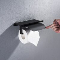 Zwarte wc rol houder