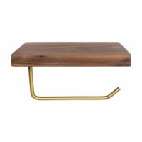 Wc rol houder van hout en metaal