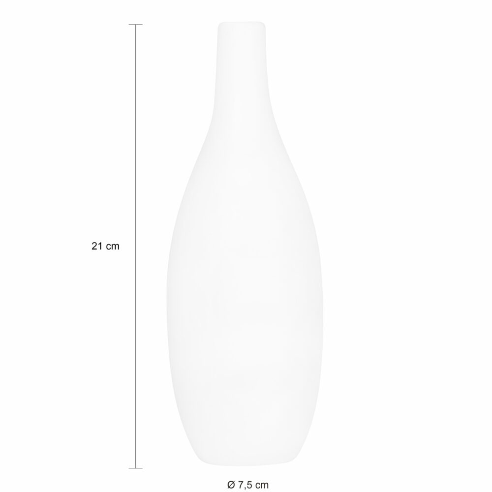 Afmetingen witte kleine vaas