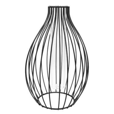 QUVIO Vaas zwart met glas