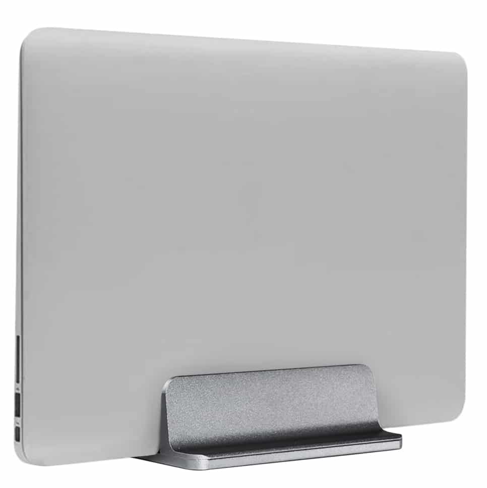 verticale laptopstandaard grijs