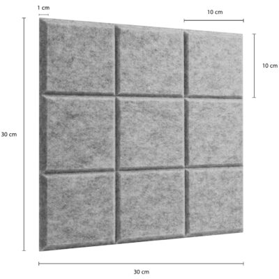 Afmetingen vilten bord voor aan de muur