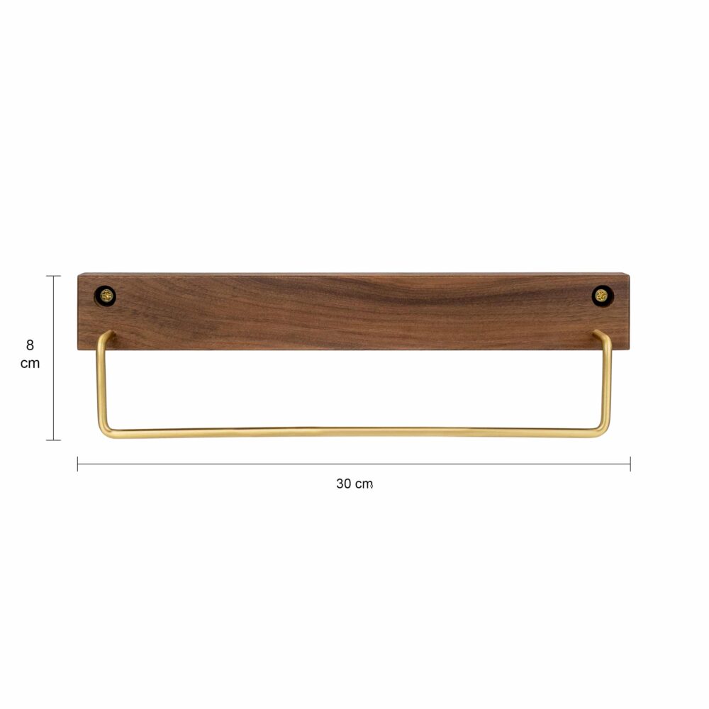 Hout en metalen handdoekenhouder