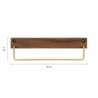 Hout en metalen handdoekenhouder