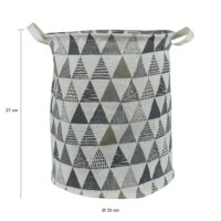 Afmetingen QUVIO wasmand met driehoeken patroon