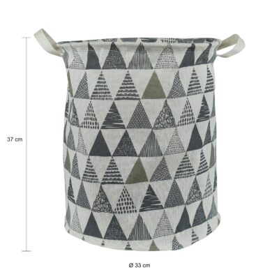 Afmetingen QUVIO wasmand met driehoeken patroon