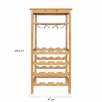 Afmetingen van het houten wijnrek voor 16 flessen