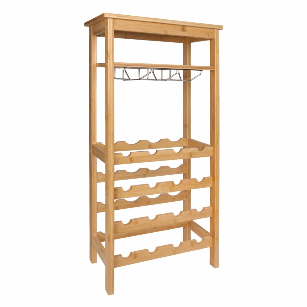 Rekje voor wijnglazen en flessen wijn