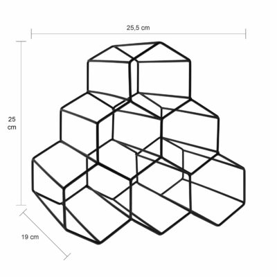 Afmetingen Stalen wijnrek met honinggraat