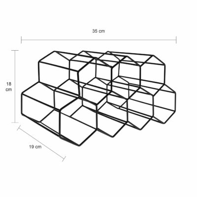 Afmetingen stalen rekje voor het opslaan van wijn