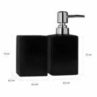 Afmetingen van de zwart keramieken dispenser