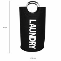 Makkelijk op te bergen zwarte wasmanden