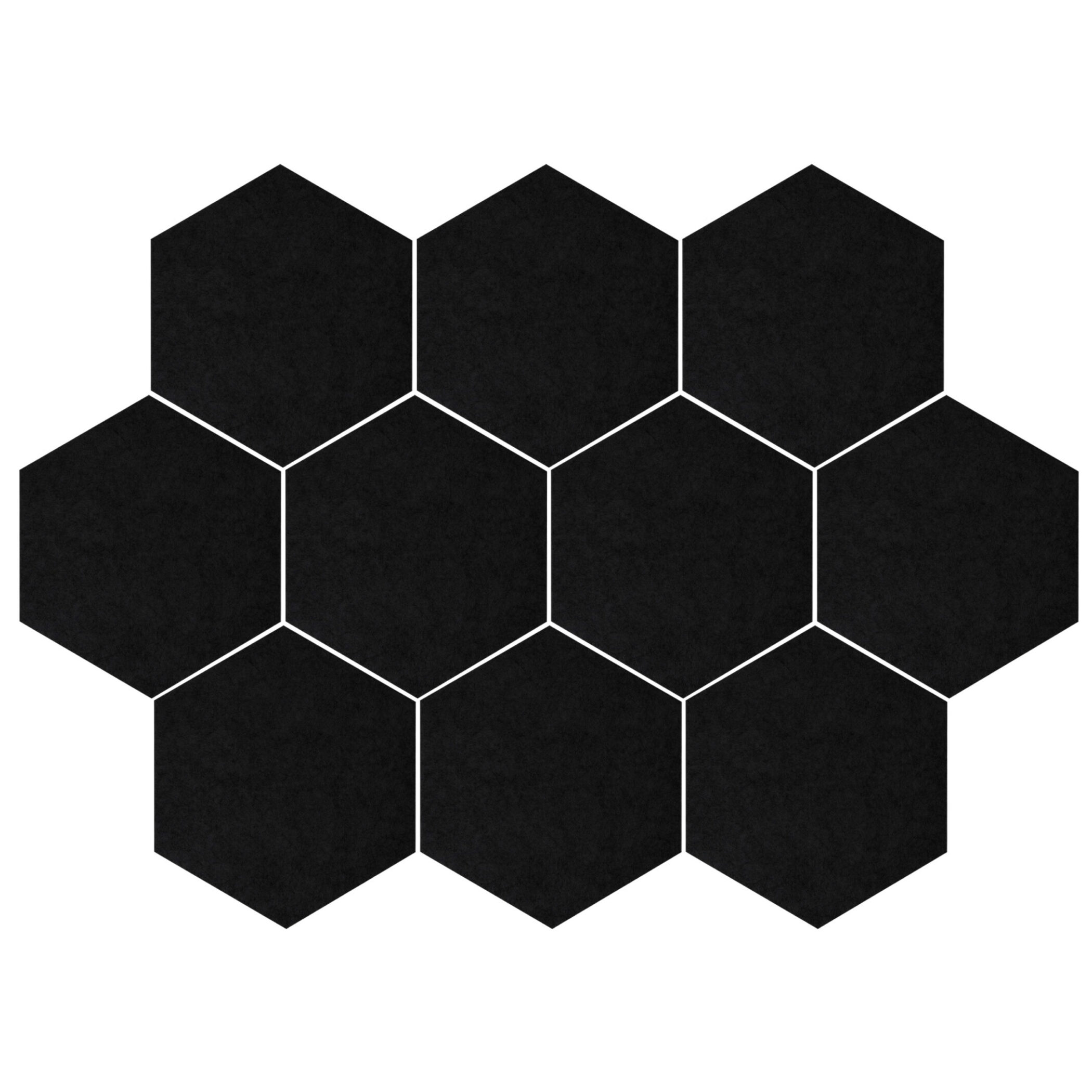 QUVIO Memobord - Hexagon Bulletin board - Set van 10 - Zwart