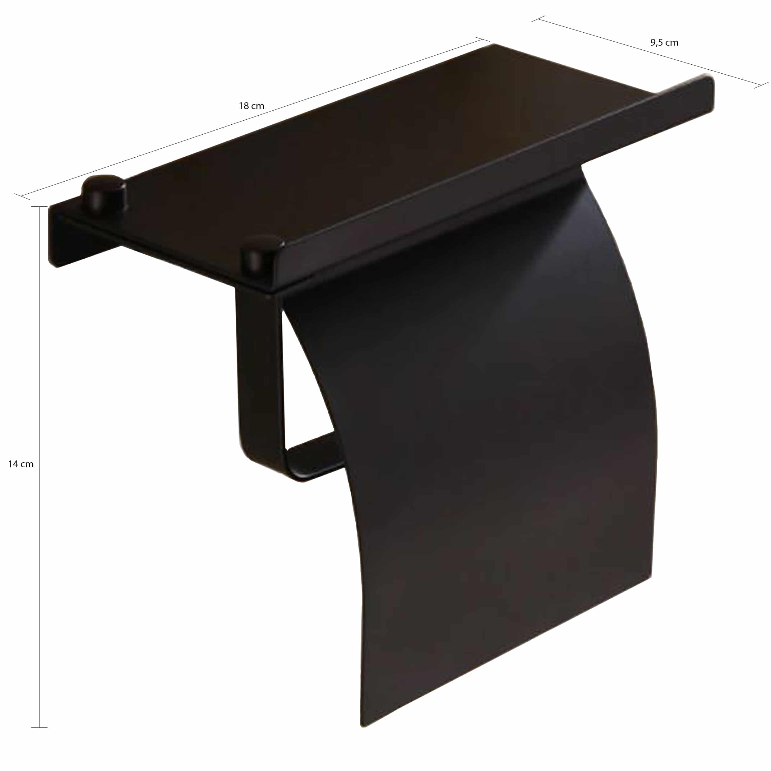 QUVIO Toiletrolhouder met telefoonplankje – 9,5 x 18 x 14 cm (lxbxh)