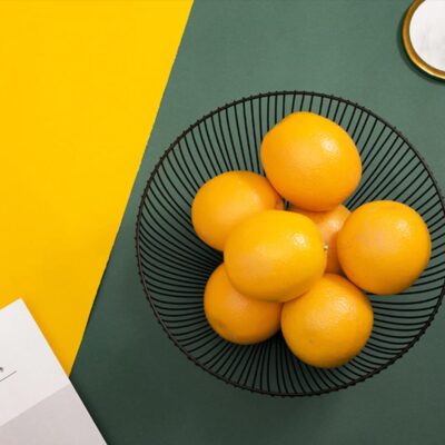 Ronde fruitschaal van metaal