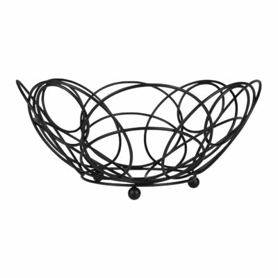 zwarte fruitschaal met patroon