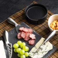 Rond zwarte onderleggers