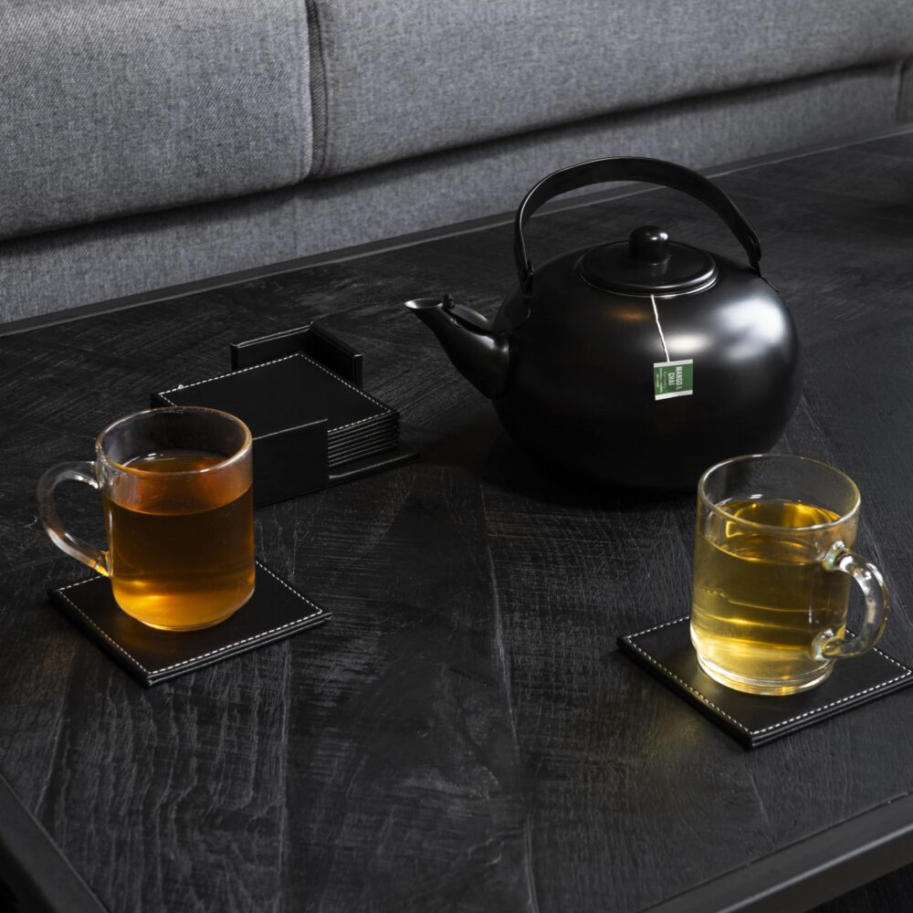 Zwart vierkante onderzetters