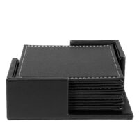 onderleggers met houder in het zwart 6 stuks