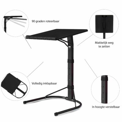 inklapbaar en in hoogte verstelbaar tafel voor laptop
