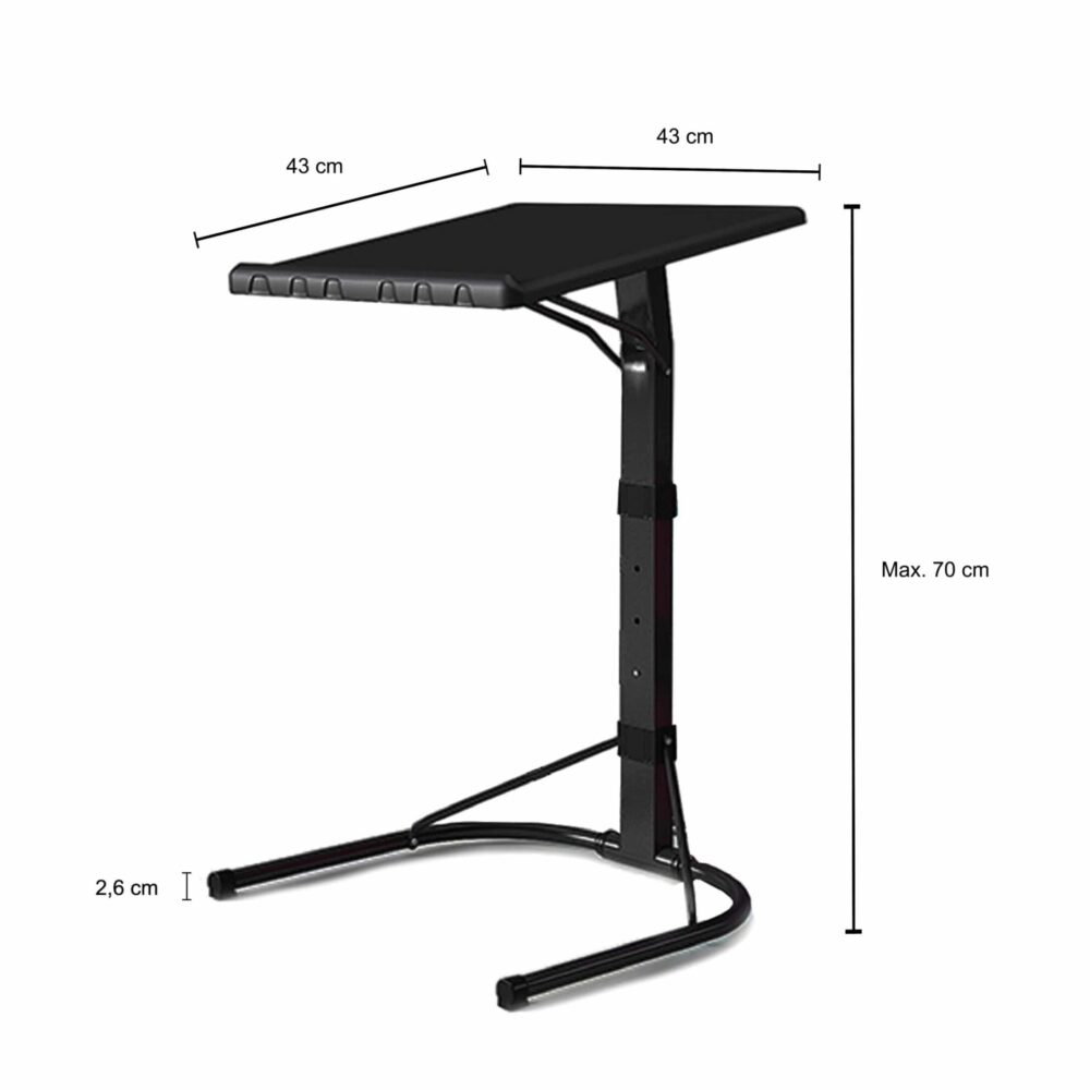 afmetingen van bijzettafel voor laptop