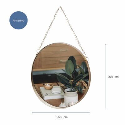 Ronde spiegel met ophangketting