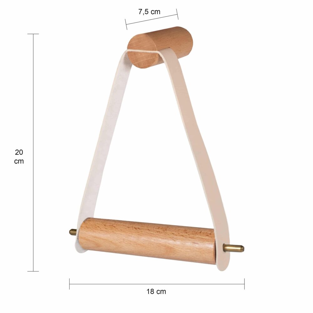 Afmetigen toiletrolhouder met leren band